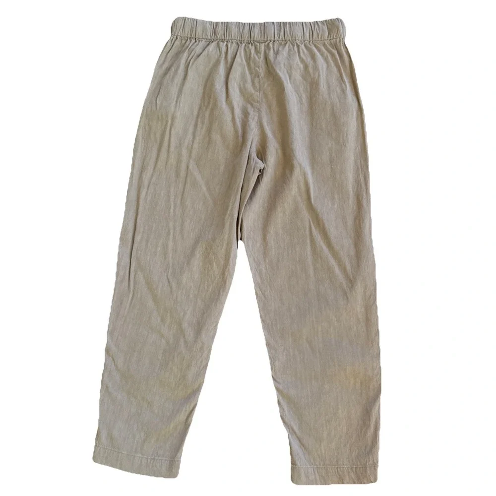 Babaton Aritzia Errol Linen Khaki‎ Pants Relaxed Fit Tapered Leg Women M Tan